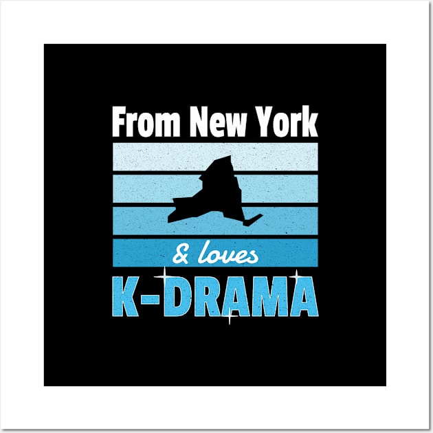 From New York and loves K-Drama outline of state Wall Art by WhatTheKpop